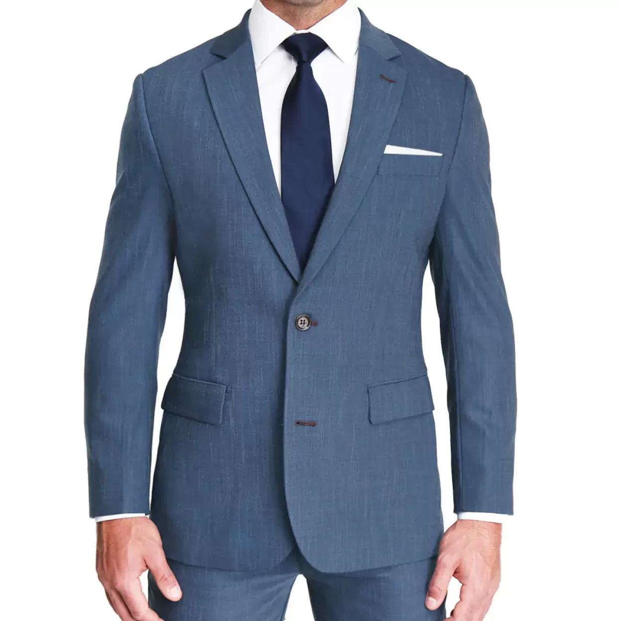 State and Liberty Athletic Fit Stretch Blazer - Heathered Blue Discount