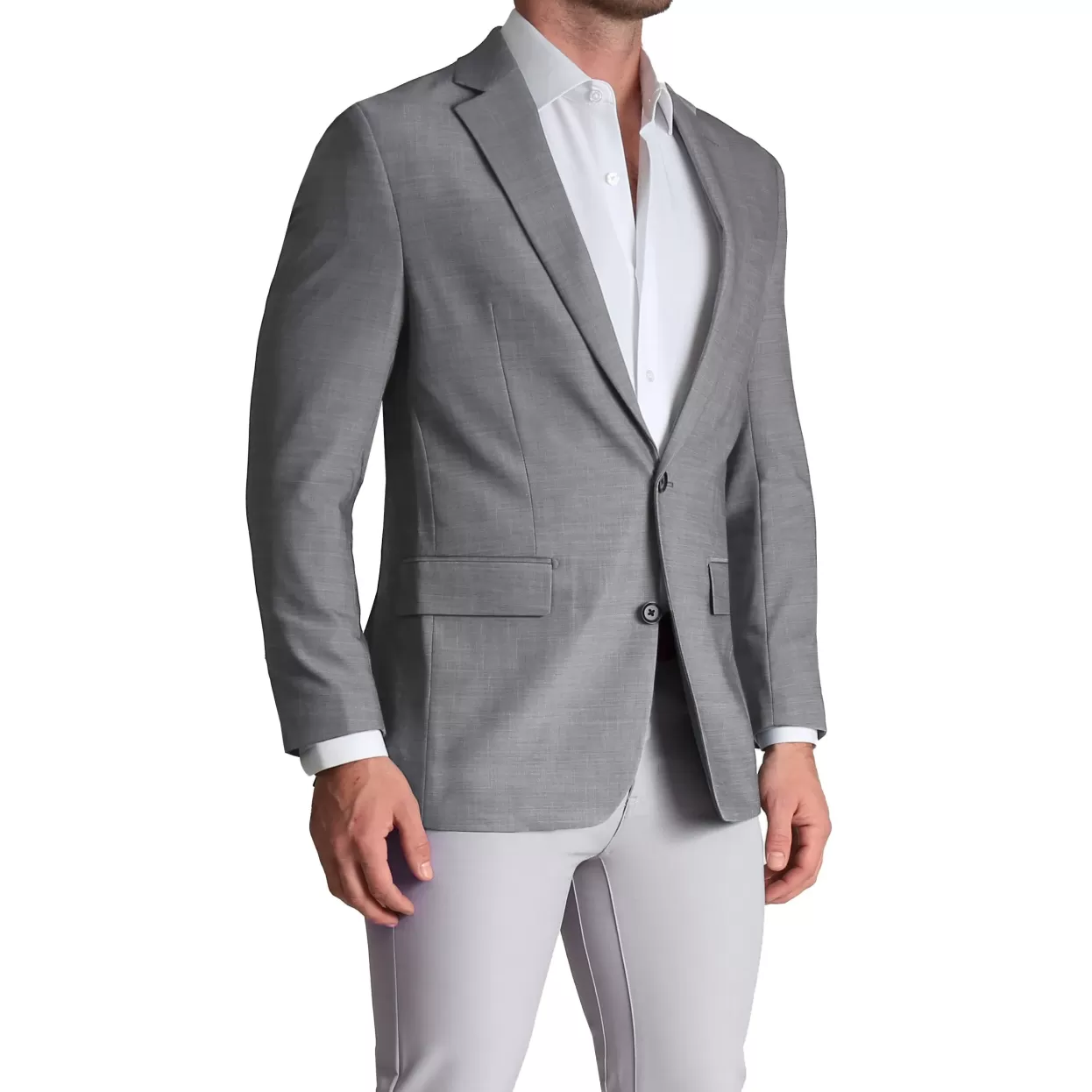 State and Liberty Athletic Fit Stretch Blazer - Heathered Grey New