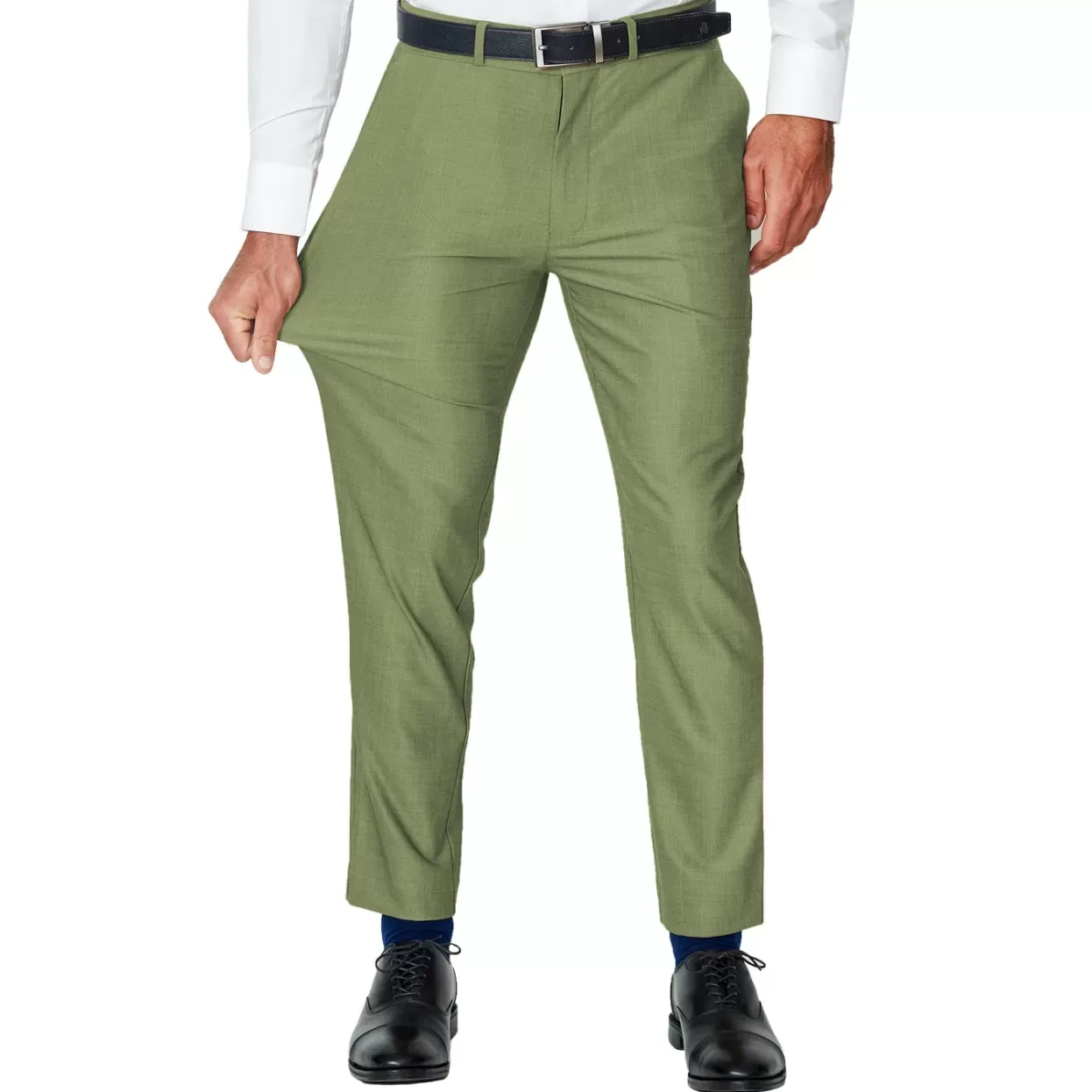 State and Liberty Athletic Fit Stretch Suit Pants - Heathered Forest Green Hot