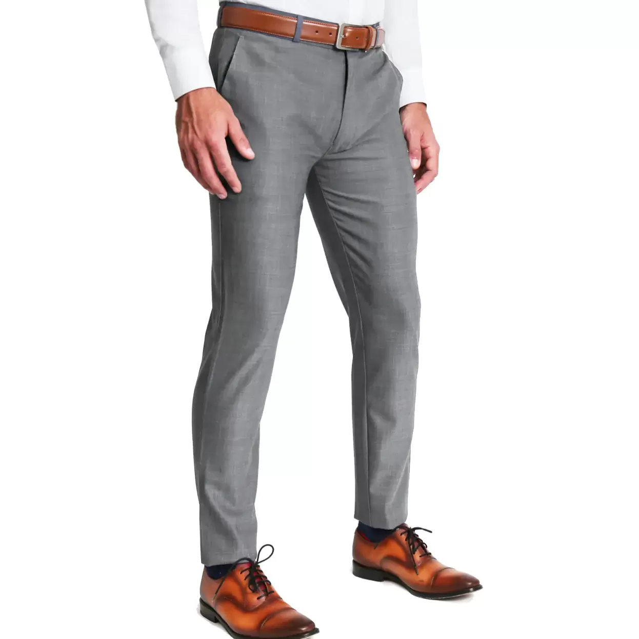 State and Liberty Athletic Fit Stretch Suit Pants - Heathered Grey Online