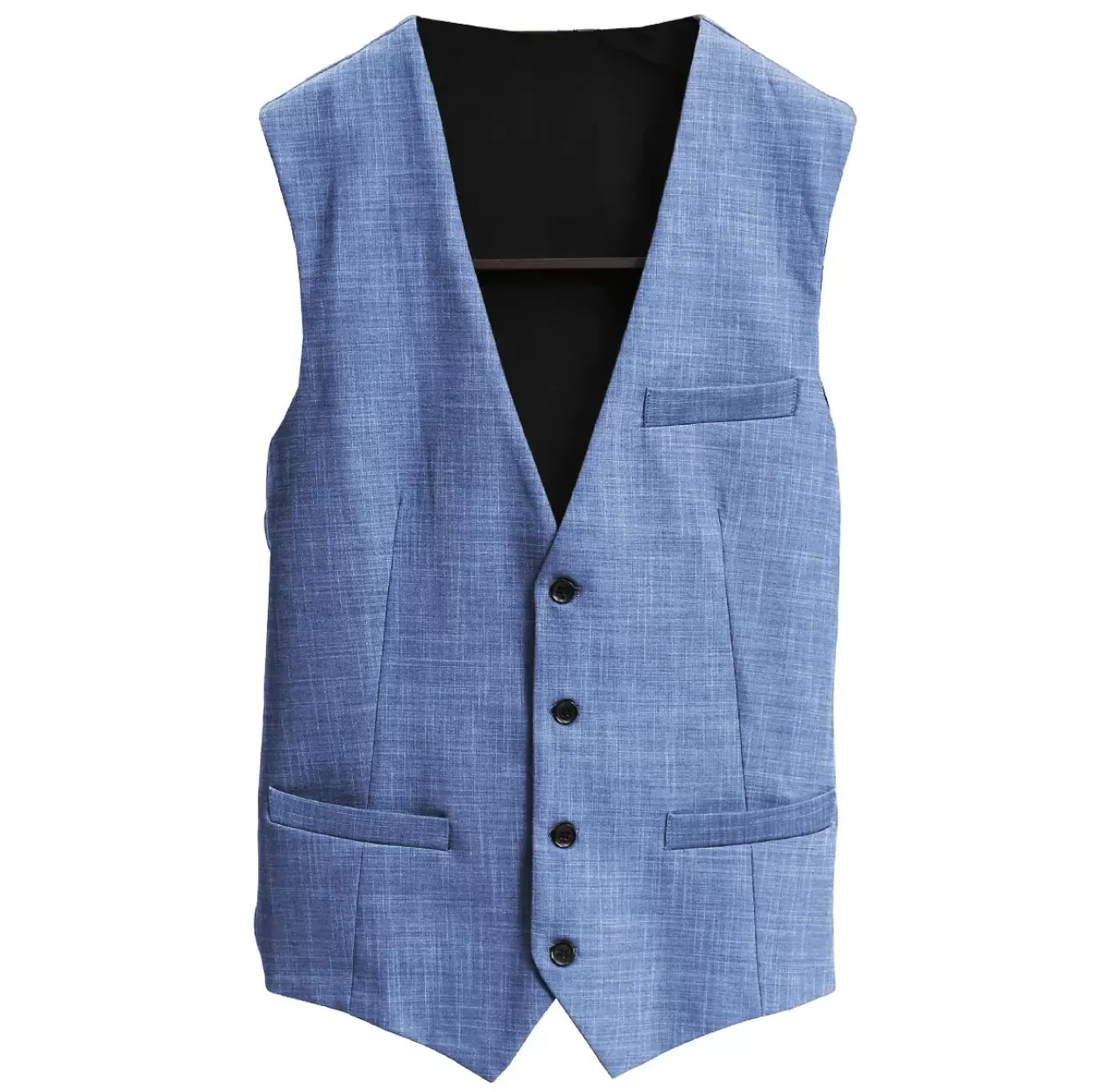 State and Liberty Athletic Fit Stretch Suit Vest - Heathered Light Blue Store