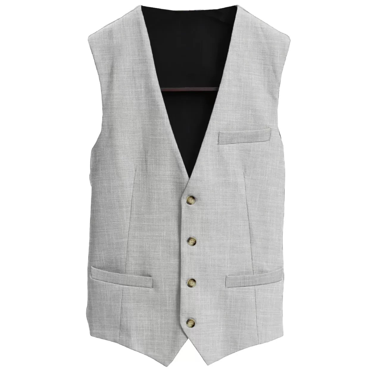 State and Liberty Athletic Fit Stretch Suit Vest - Heathered Light Grey Outlet