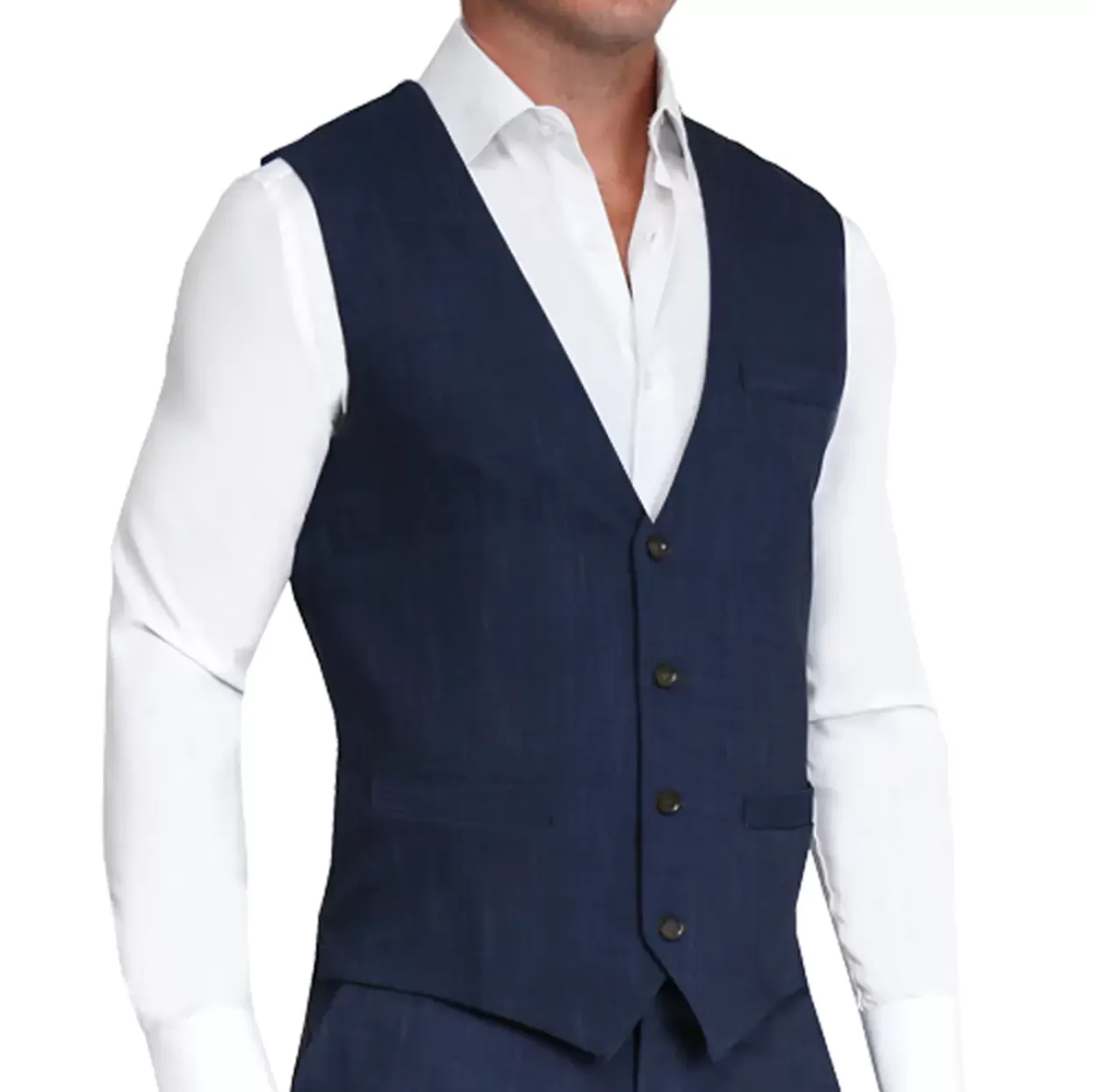 State and Liberty Athletic Fit Stretch Suit Vest - Heathered Navy Outlet