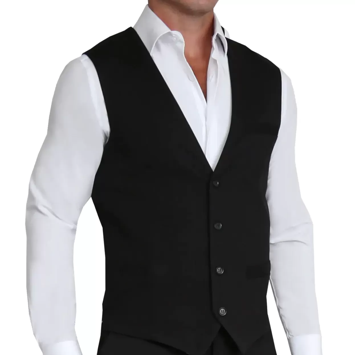 State and Liberty Athletic Fit Stretch Suit Vest - Solid Black Shop