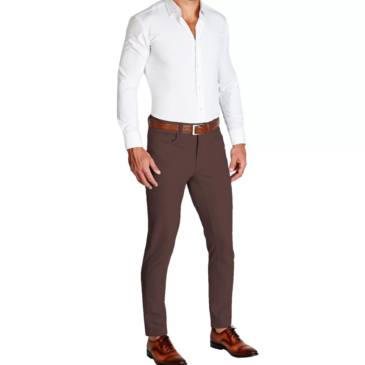 State and Liberty Athletic Fit Stretch Tech Chino - Brown Fashion