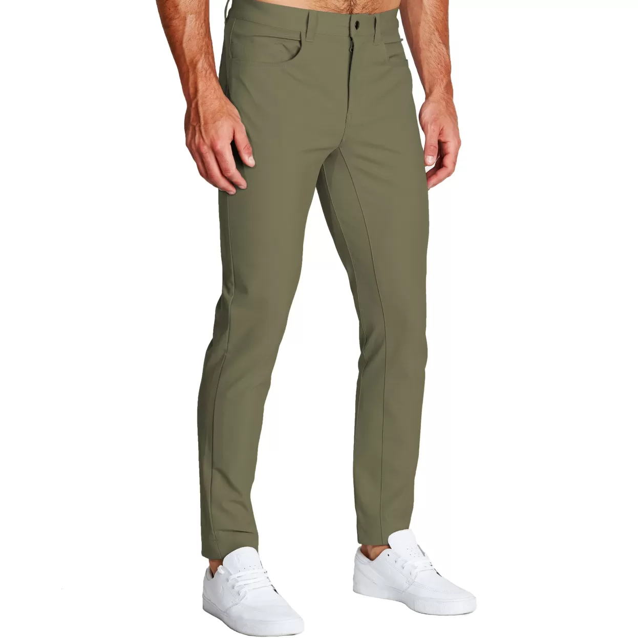 State and Liberty Athletic Fit Stretch Tech Chino - Olive Flash Sale