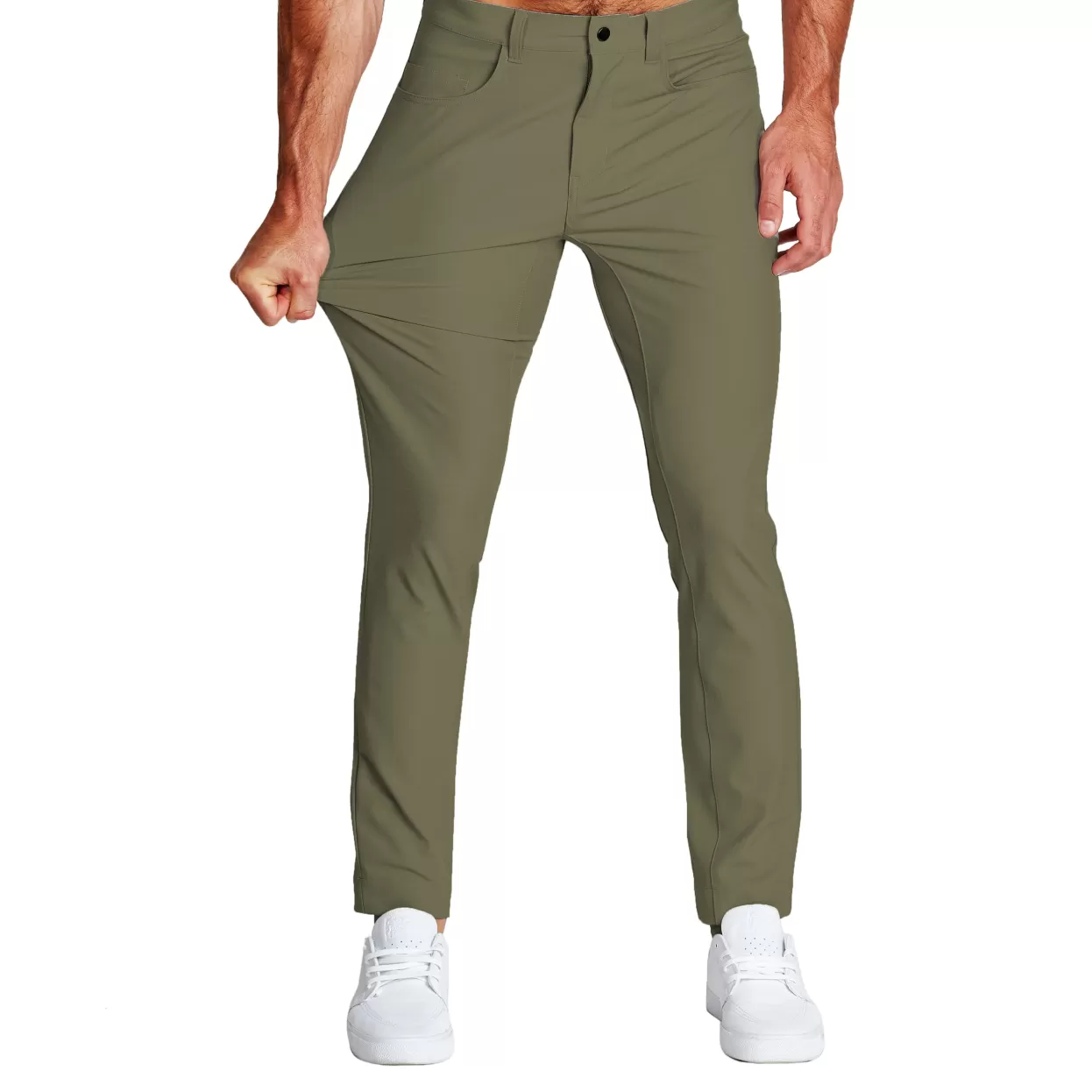 State and Liberty Athletic Fit Stretch Tech Chino - Olive Flash Sale