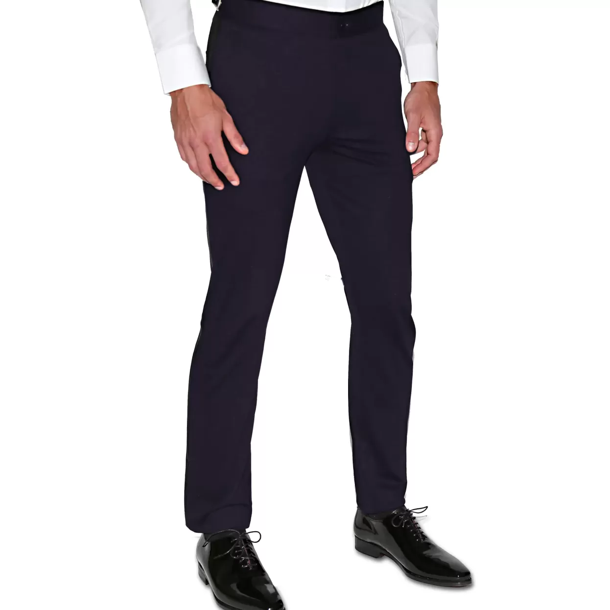 State and Liberty Athletic Fit Stretch Tuxedo Pants - Solid Navy Discount