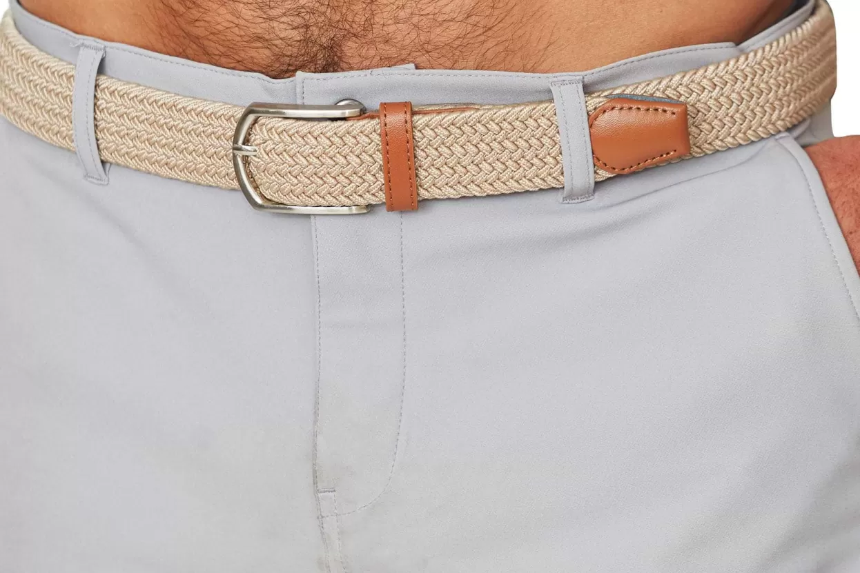 State and Liberty Casual Stretch Belt - Light Brown Clearance