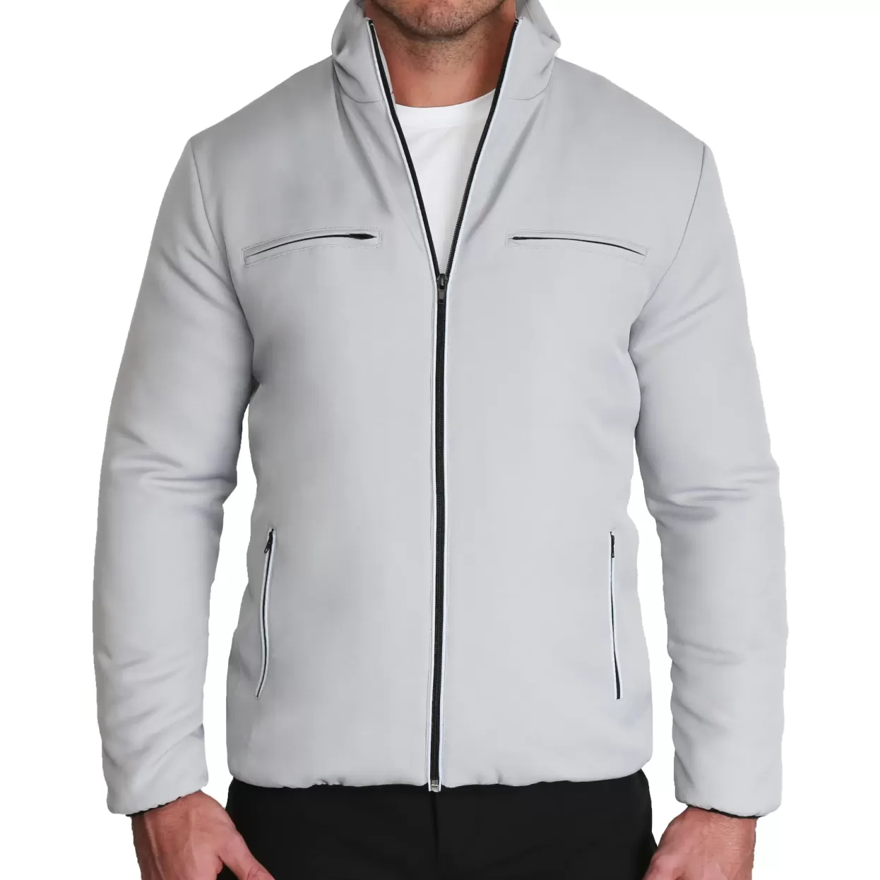 State and Liberty Down Bomber Jacket - Light Grey Hot