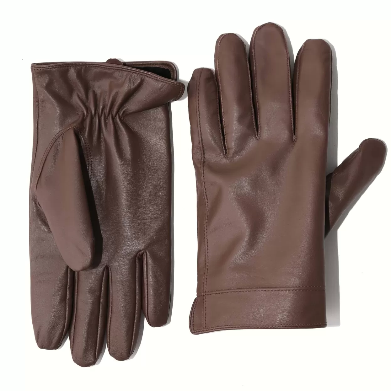 State and Liberty Leather Gloves - Dark Brown Cheap