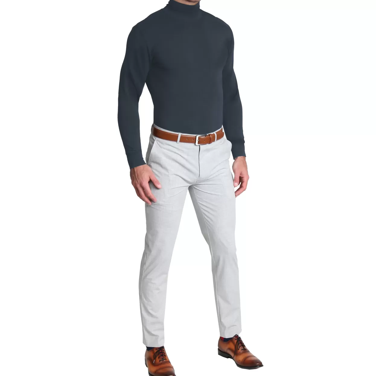 State and Liberty Mock Turtleneck - Navy Discount