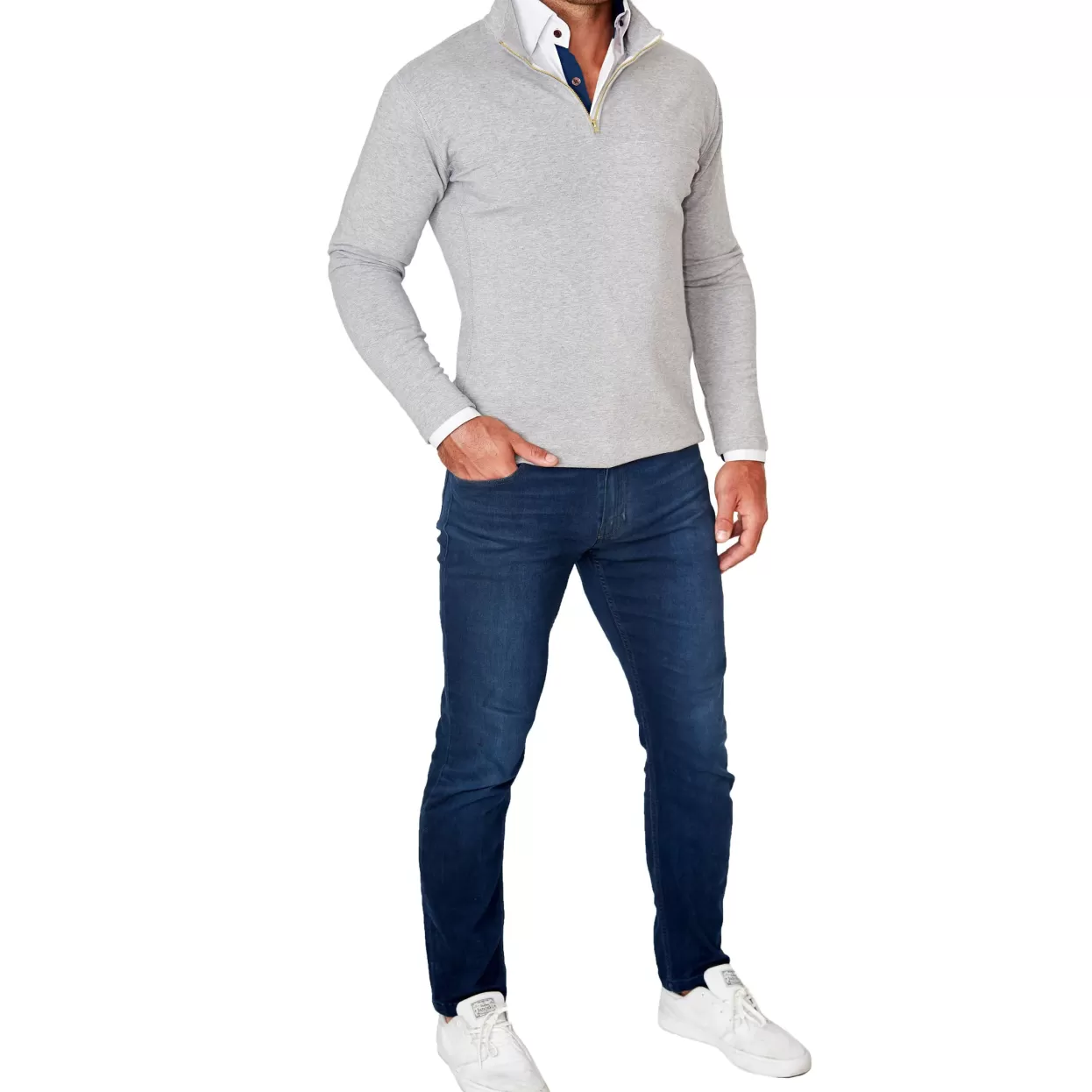 State and Liberty Quarter Zip - Heathered Grey Shop