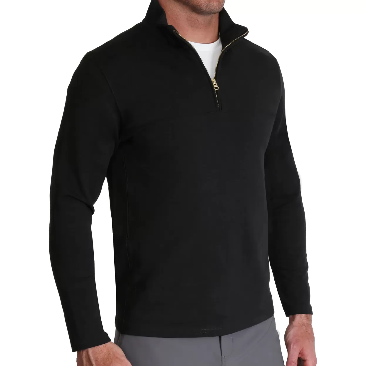 State and Liberty Quarter Zip - Solid Black Shop