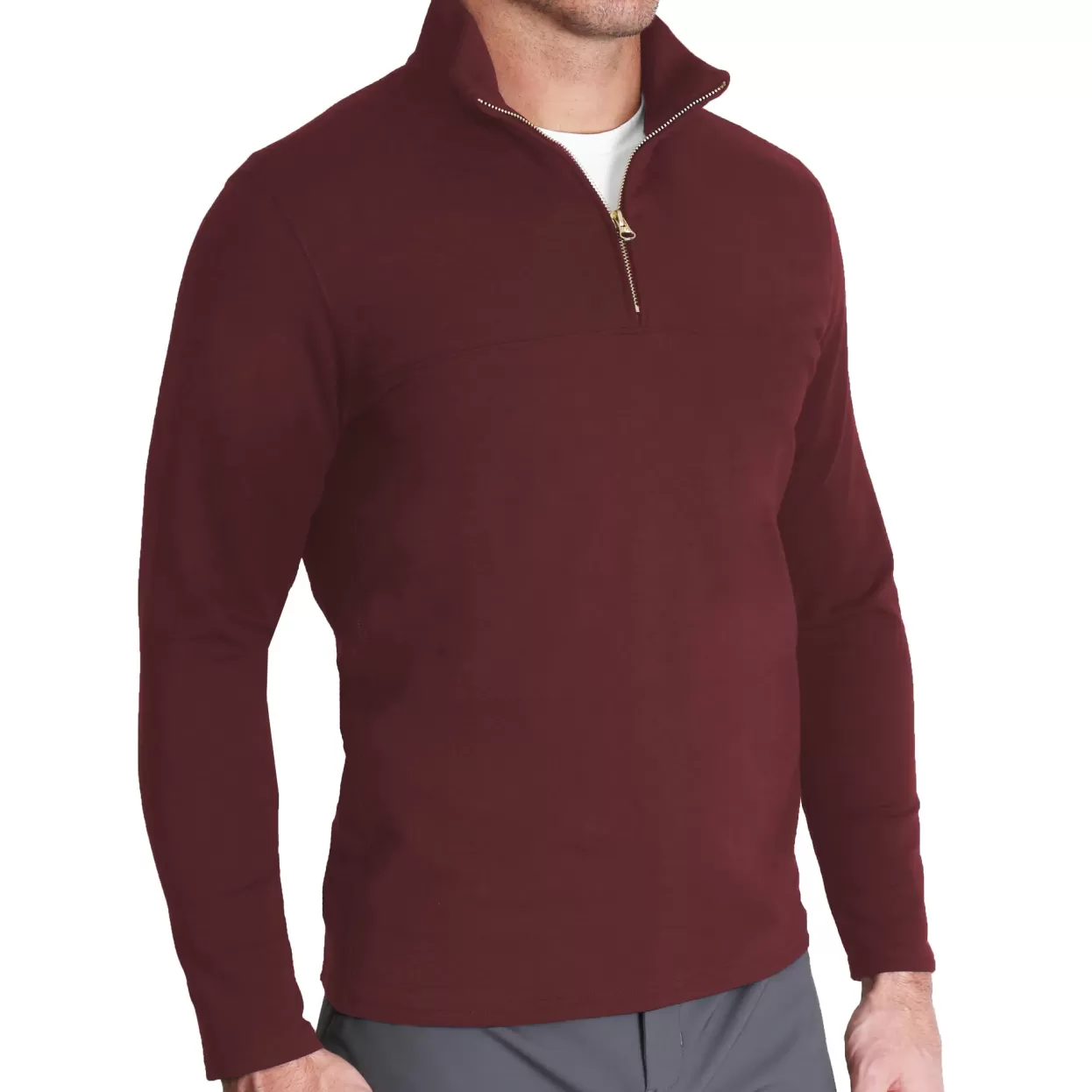 State and Liberty Quarter Zip - Solid Maroon Store