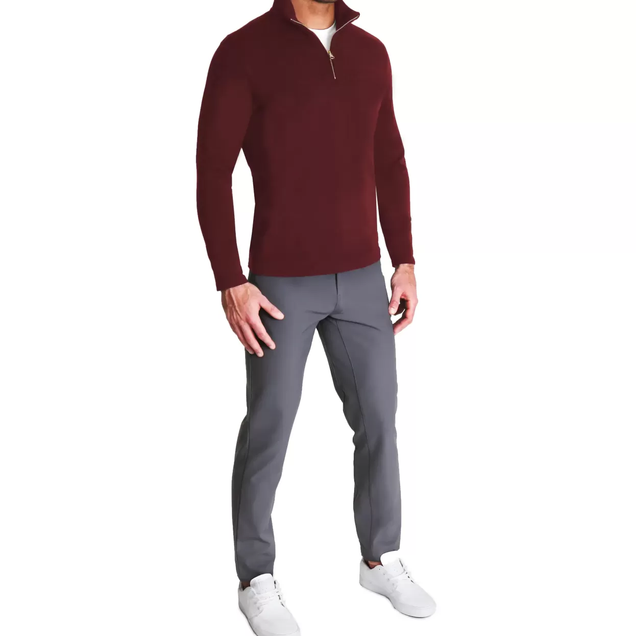 State and Liberty Quarter Zip - Solid Maroon Store