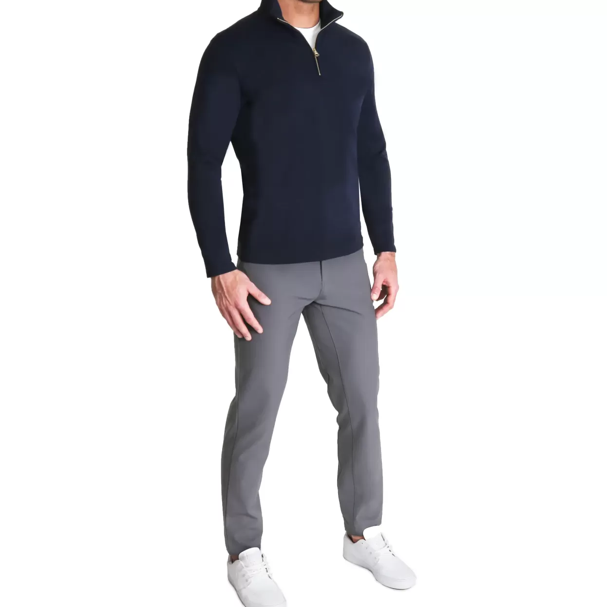 State and Liberty Quarter Zip - Solid Navy Discount