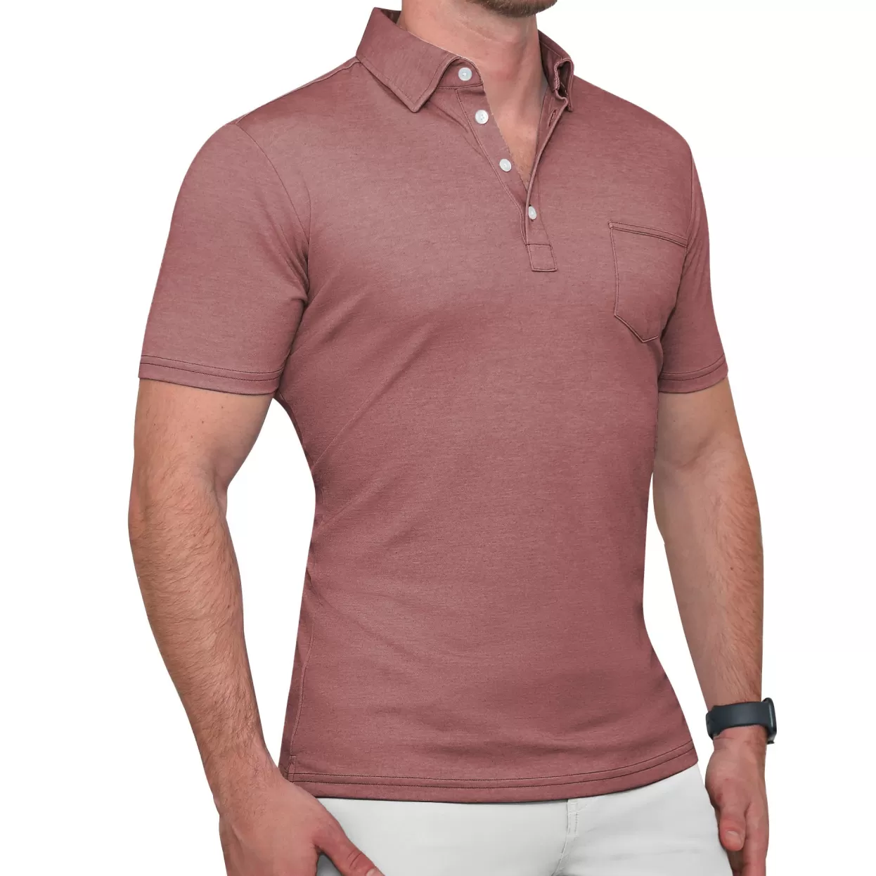 State and Liberty "The Avery" Maroon Pique Polo Online