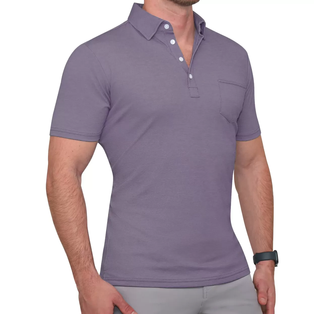 State and Liberty "The Ezra" Purple Pique Polo Cheap