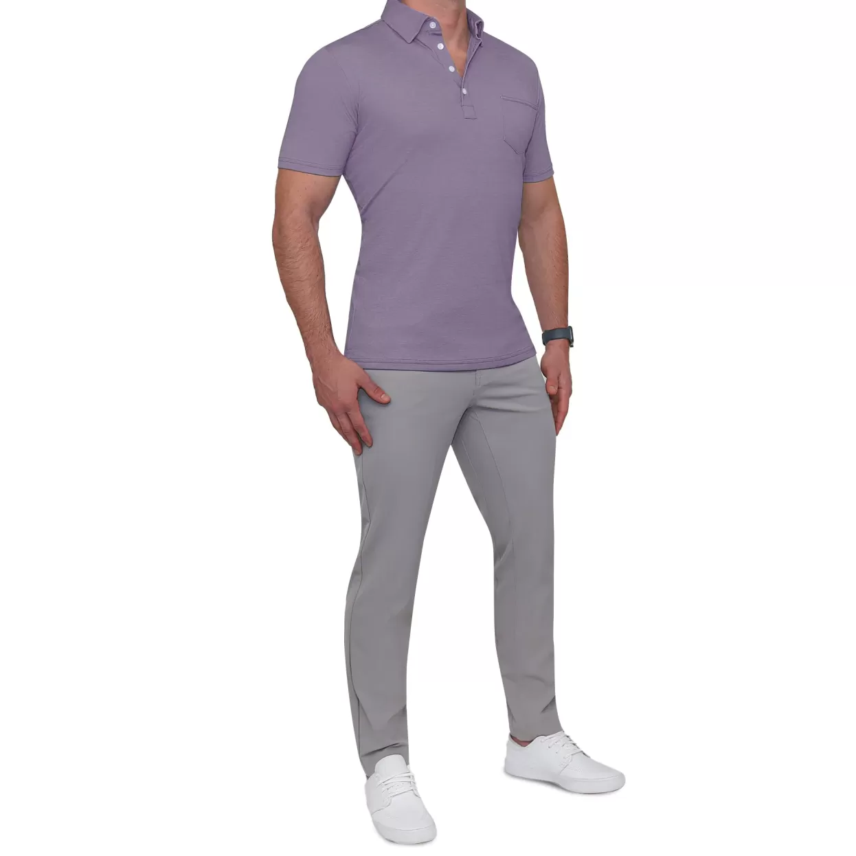 State and Liberty "The Ezra" Purple Pique Polo Cheap