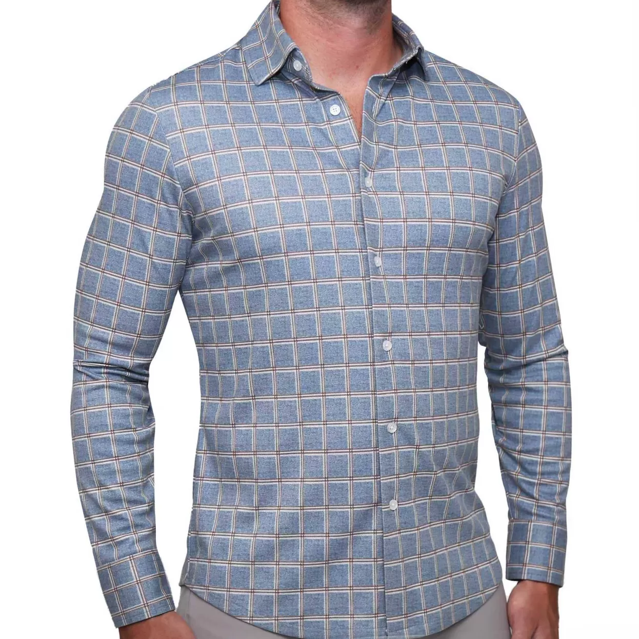 State and Liberty "The Ford" Blue & Red Windowpane Casual Button Down Store