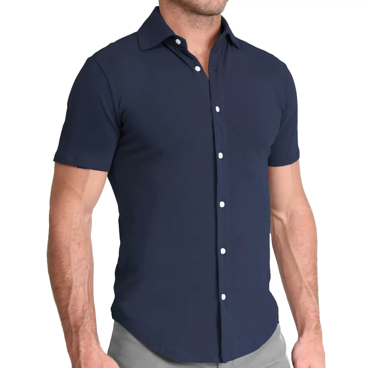 State and Liberty "The Hawkins" Navy Short Sleeve Button Down Best Sale