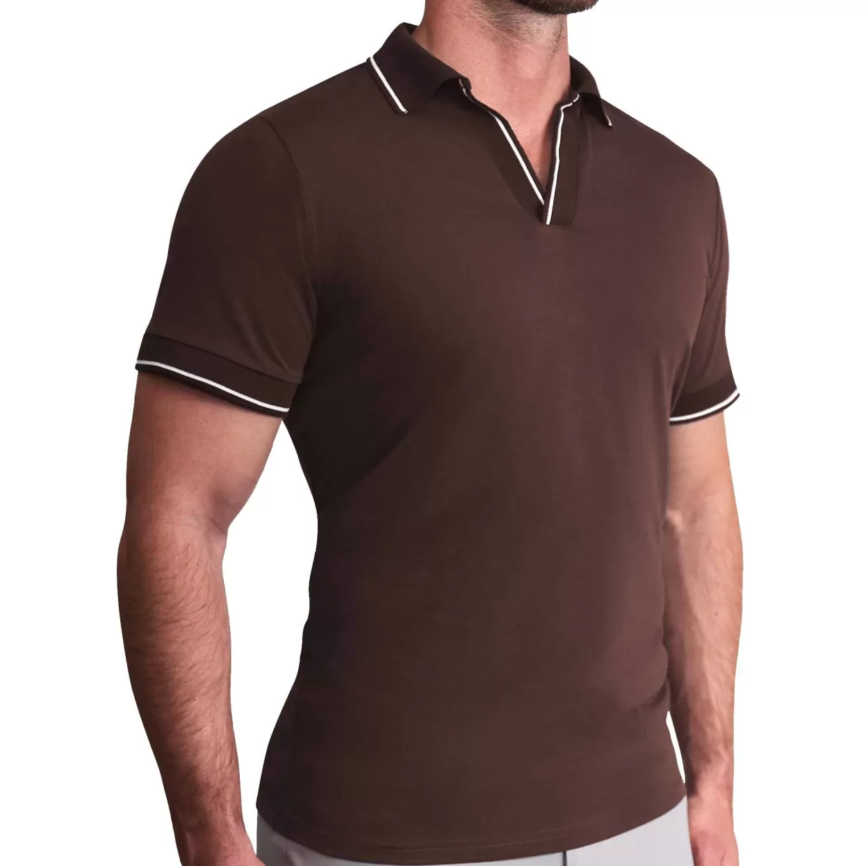 State and Liberty "The Hayes" Brown With White Tipped Polo Cheap