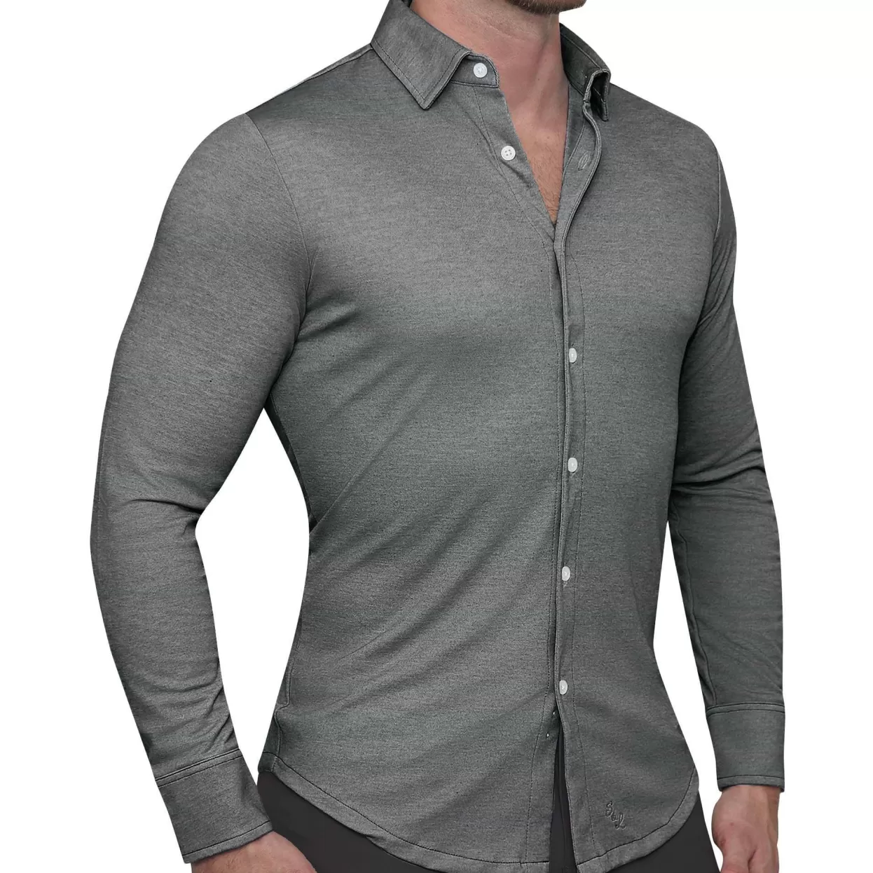 State and Liberty "The Oakley" Charcoal Pique Button Down Hot