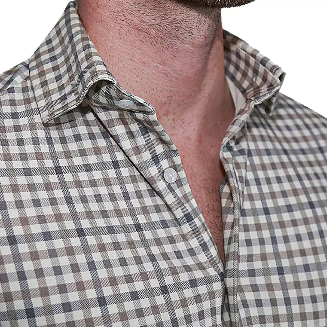 State and Liberty "The Palmer" Brown, Grey, And White Gingham Casual Button Down Store