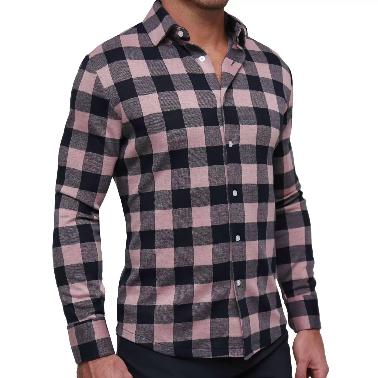 State and Liberty "The Pearson" Pink And Navy Check Casual Button Down Flash Sale