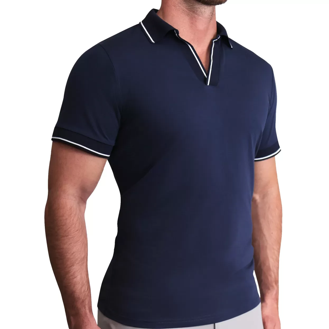 State and Liberty "The Rhett" Navy With White Tipped Polo Best Sale