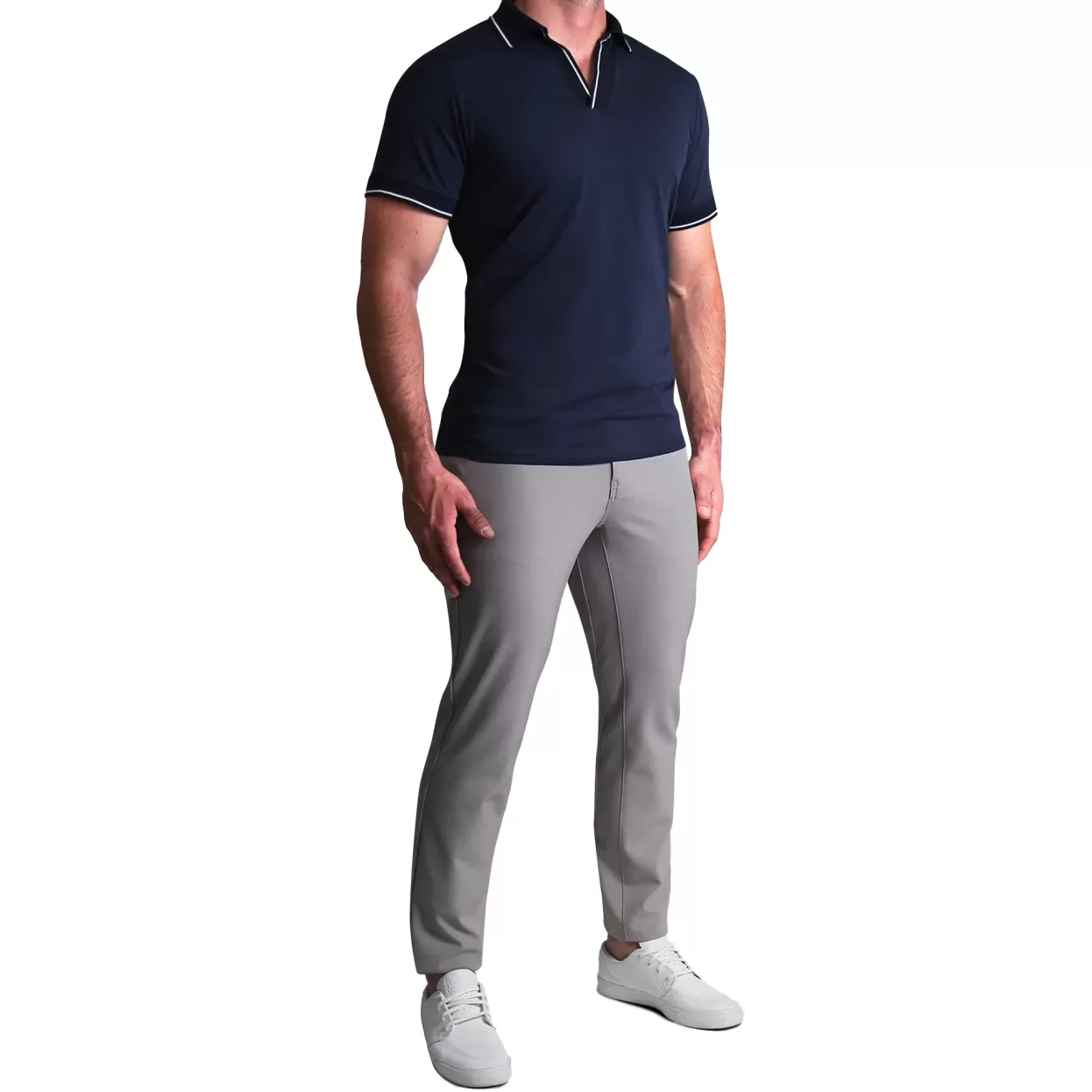 State and Liberty "The Rhett" Navy With White Tipped Polo Best Sale