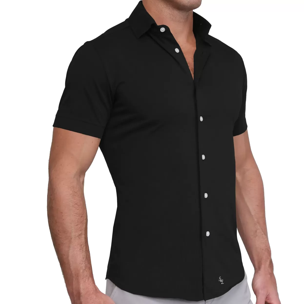 State and Liberty "The Roth" Black Short Sleeve Button Down New