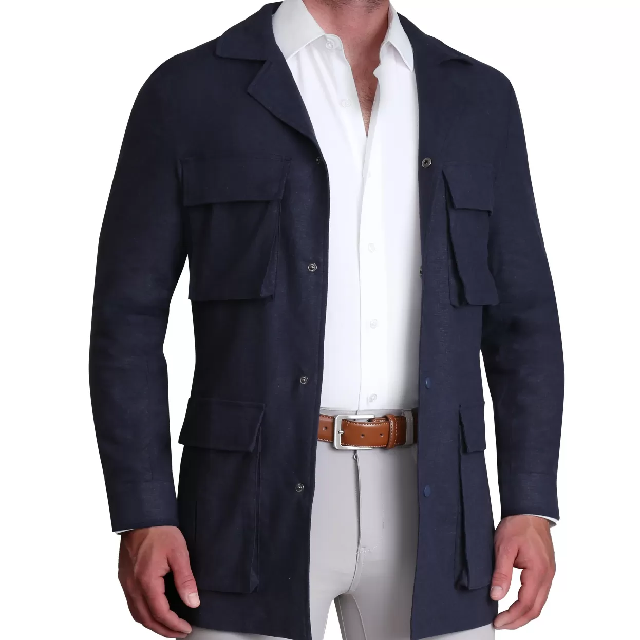 State and Liberty Stretch Linen Field Jacket - Navy Cheap