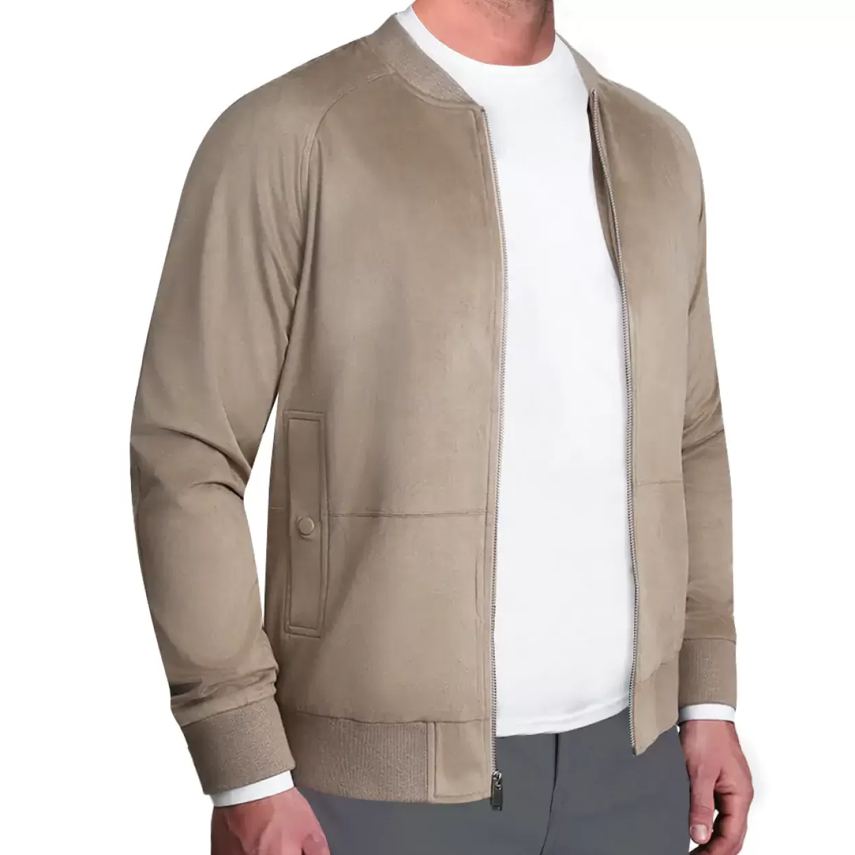 State and Liberty Suede Stretch Bomber - Tan Store