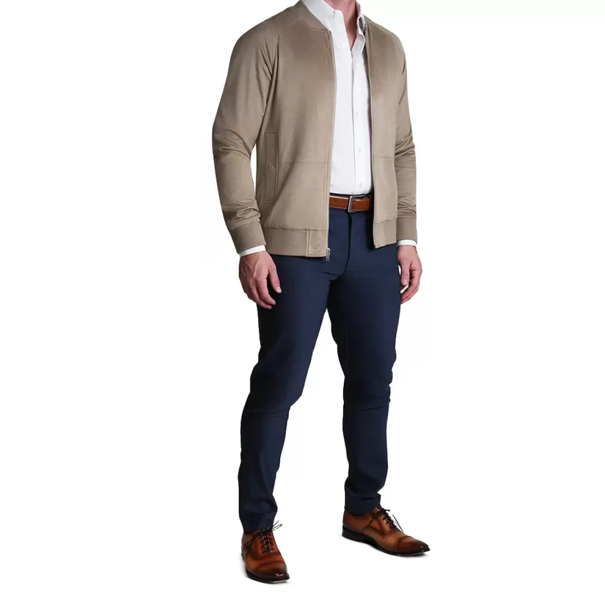 State and Liberty Suede Stretch Bomber - Tan Store