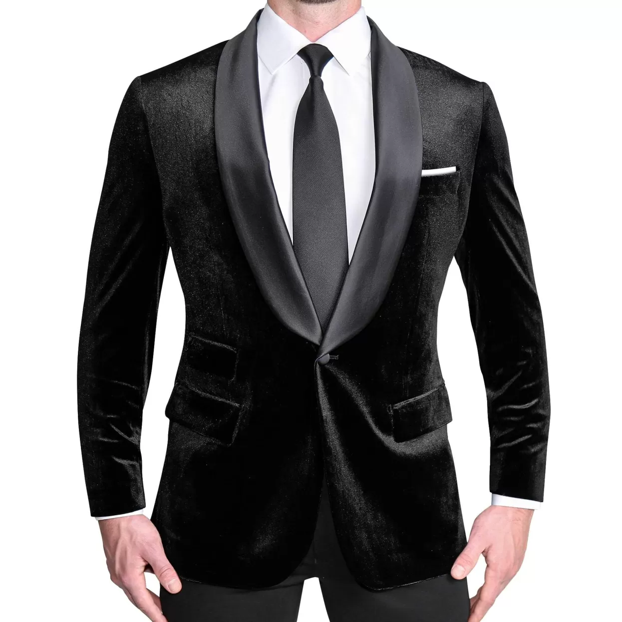 State and Liberty Tuxedo Jacket - Black Velvet Discount