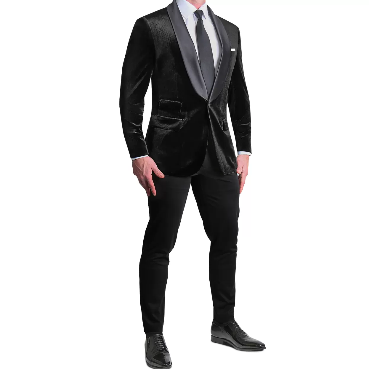 State and Liberty Tuxedo Jacket - Black Velvet Discount