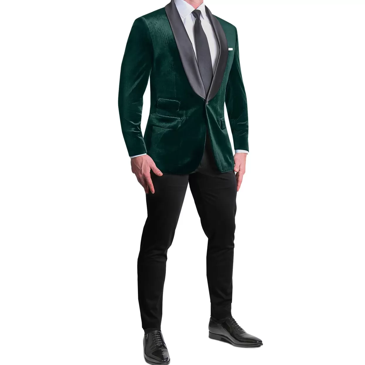 State and Liberty Tuxedo Jacket - Green Velvet Discount