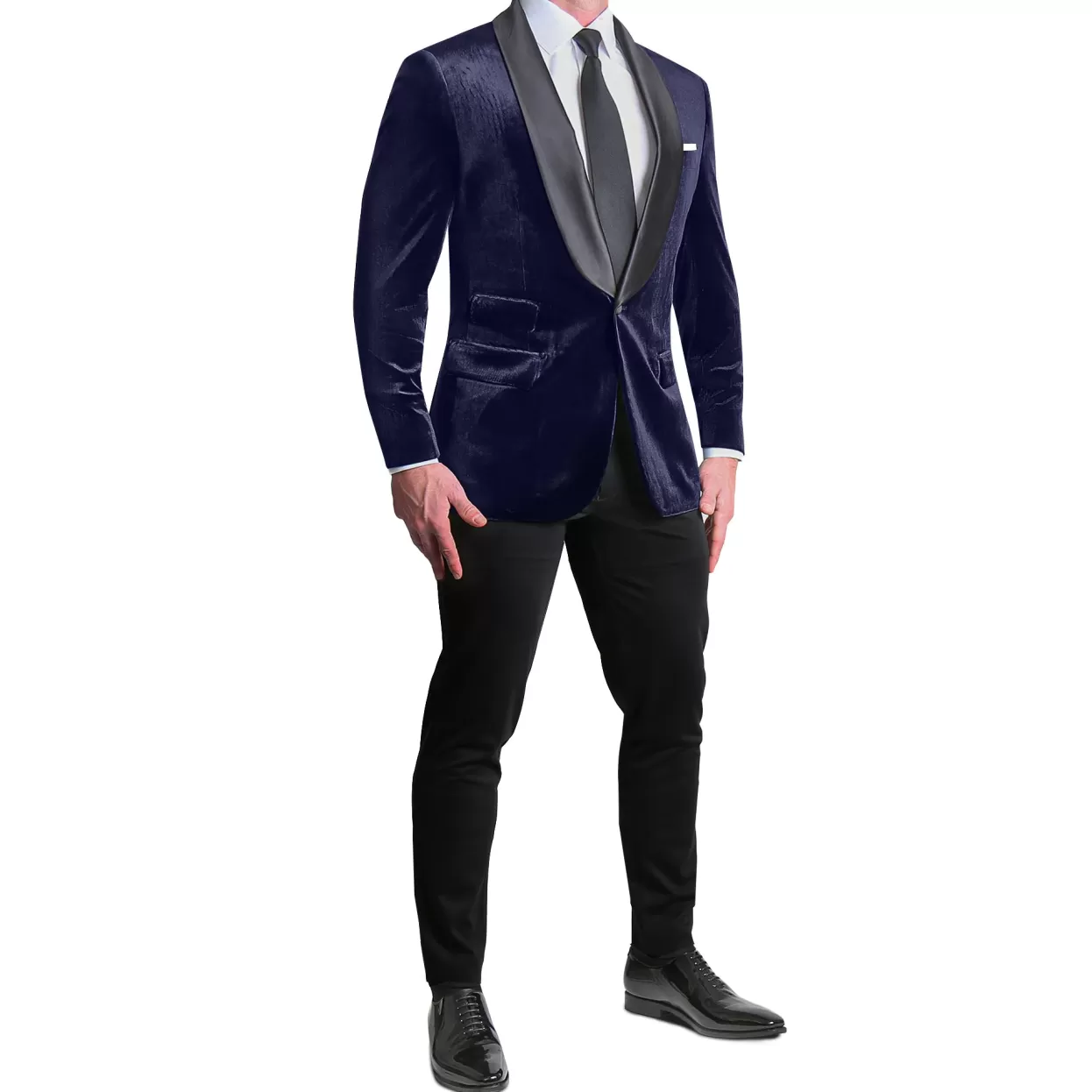 State and Liberty Tuxedo Jacket - Navy Velvet Cheap