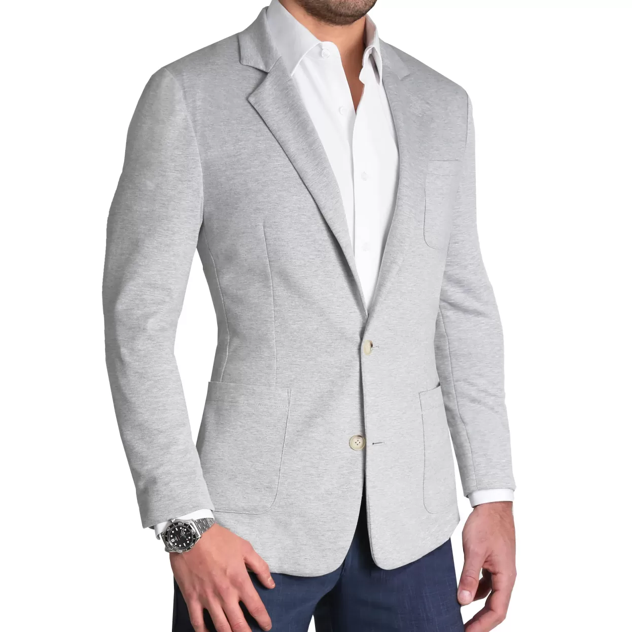 State and Liberty Unstructured Knit Blazer - Heathered Light Grey Cheap