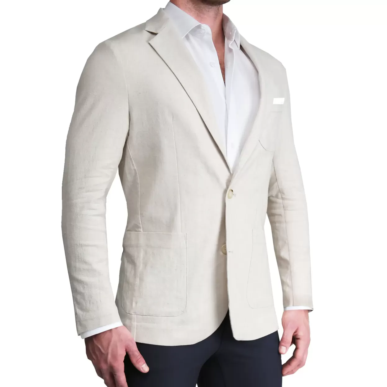 State and Liberty Unstructured Linen Blazer - Cream Best