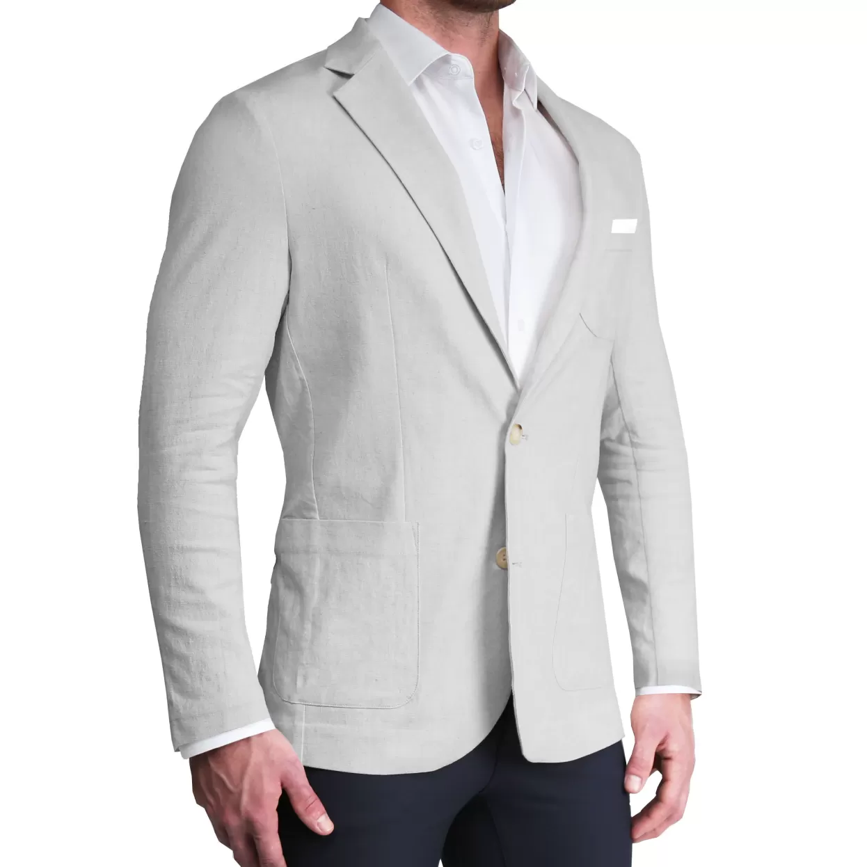 State and Liberty Unstructured Linen Blazer - Light Grey Best