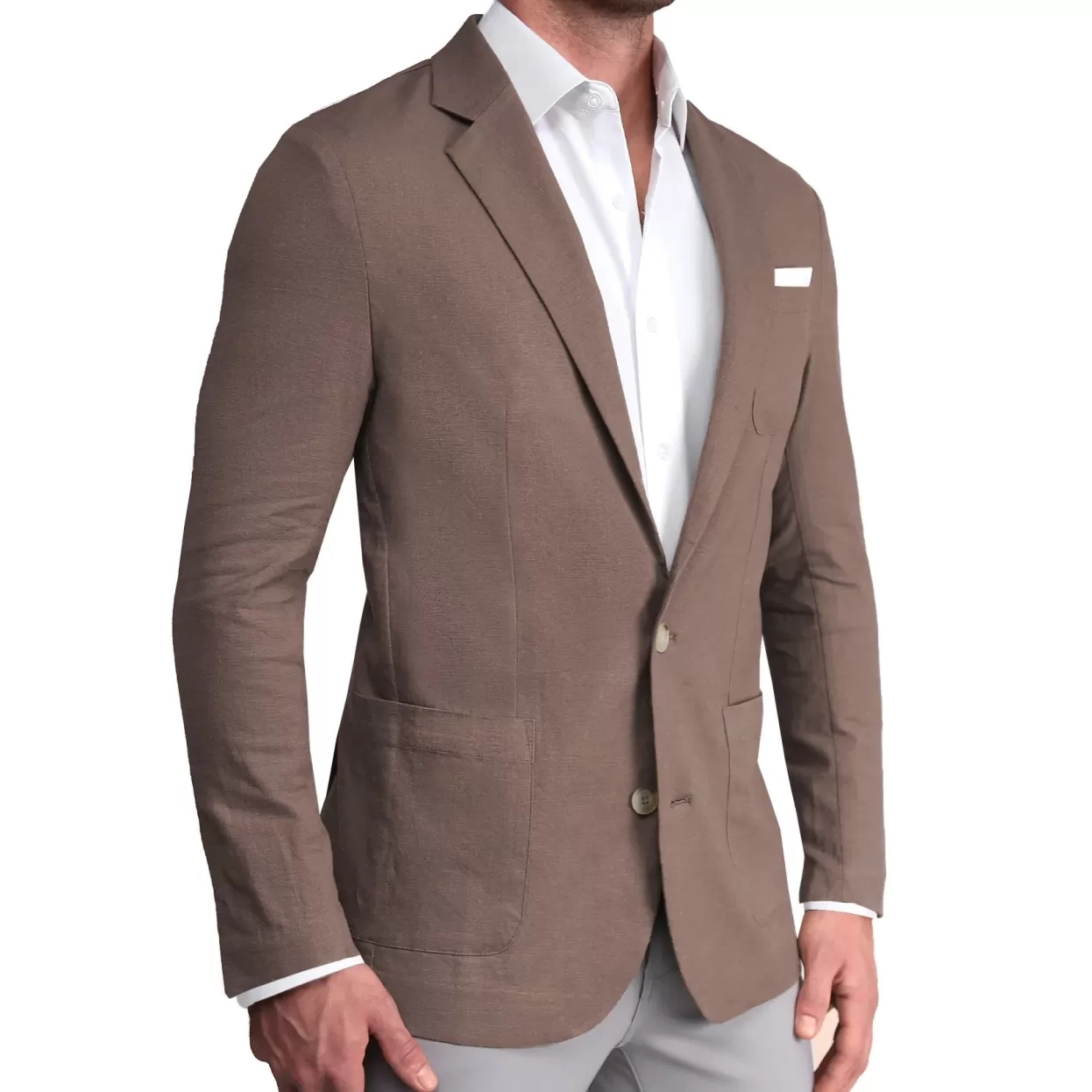 State and Liberty Unstructured Linen Blazer - Taupe Cheap